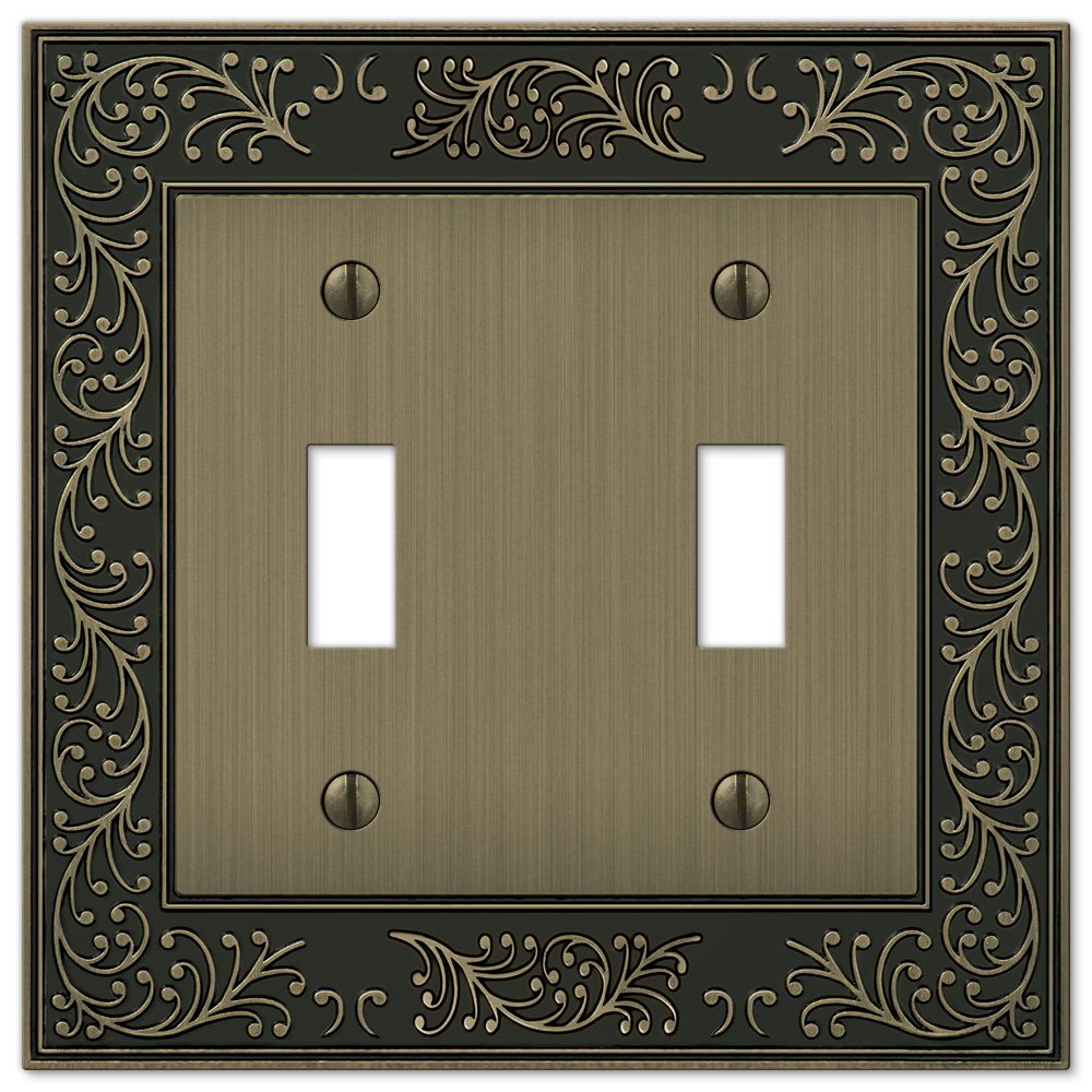 Double Toggle Wallplate in Brushed Brass