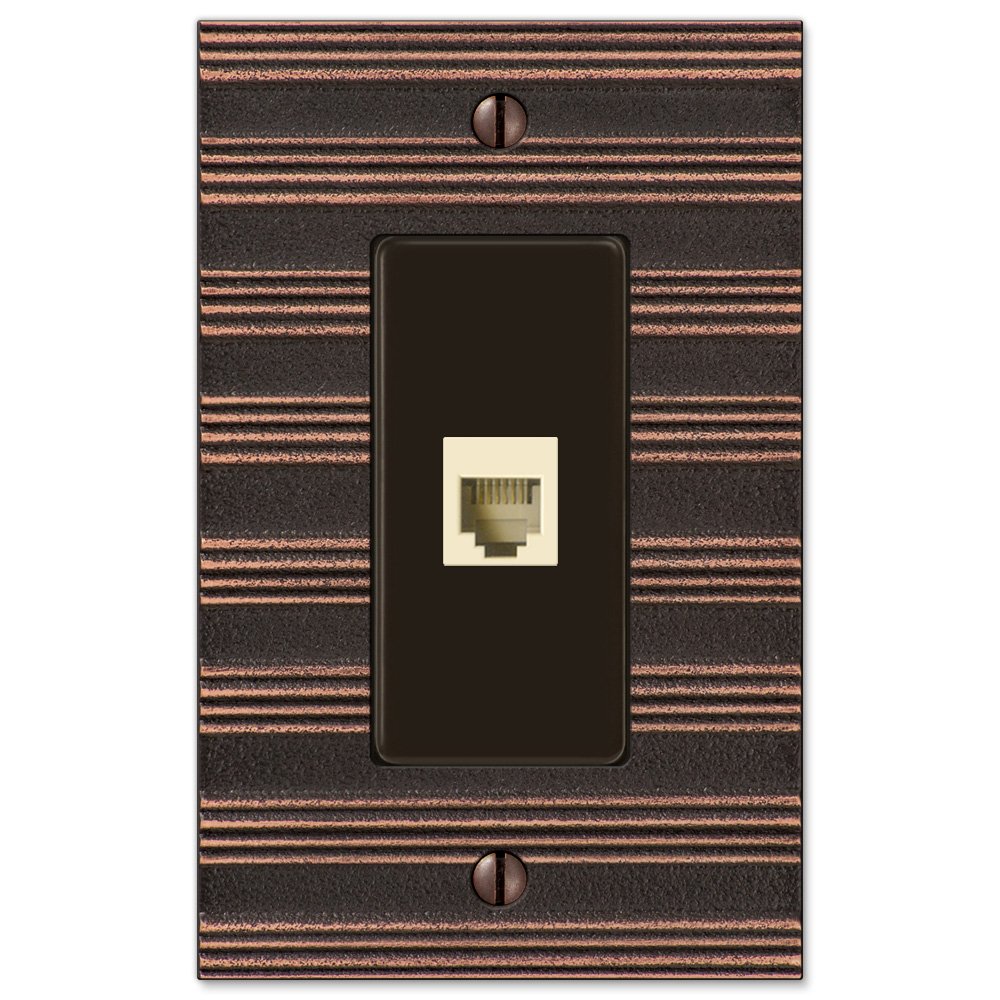Single Phone Wallplate in Aged Bronze