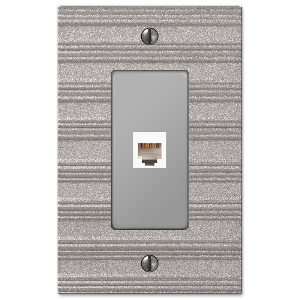 Single Phone Wallplate in Frosted Nickel