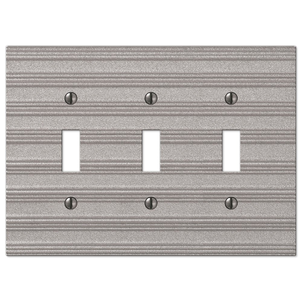 Triple Toggle Wallplate in Frosted Nickel