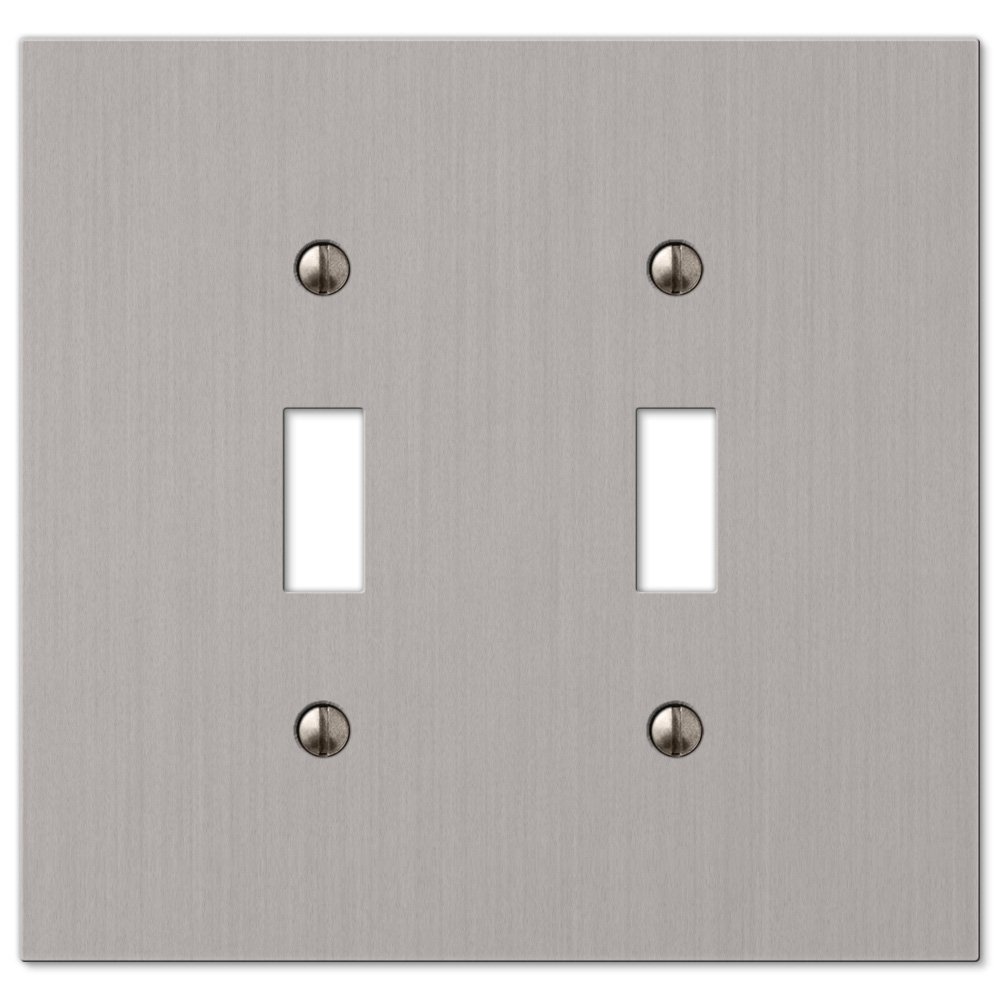 Double Toggle Wallplate in Brushed Nickel