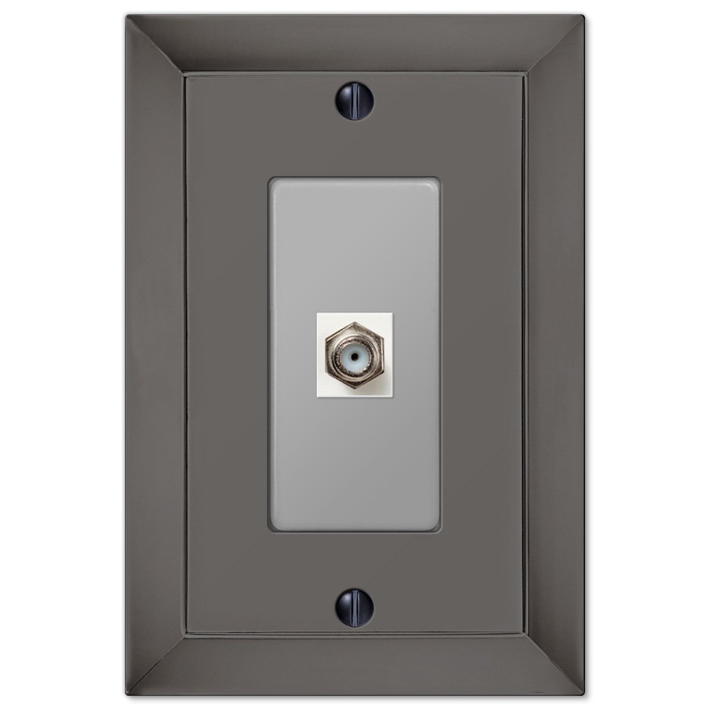 Single Cable Wallplate in Midnight Chrome