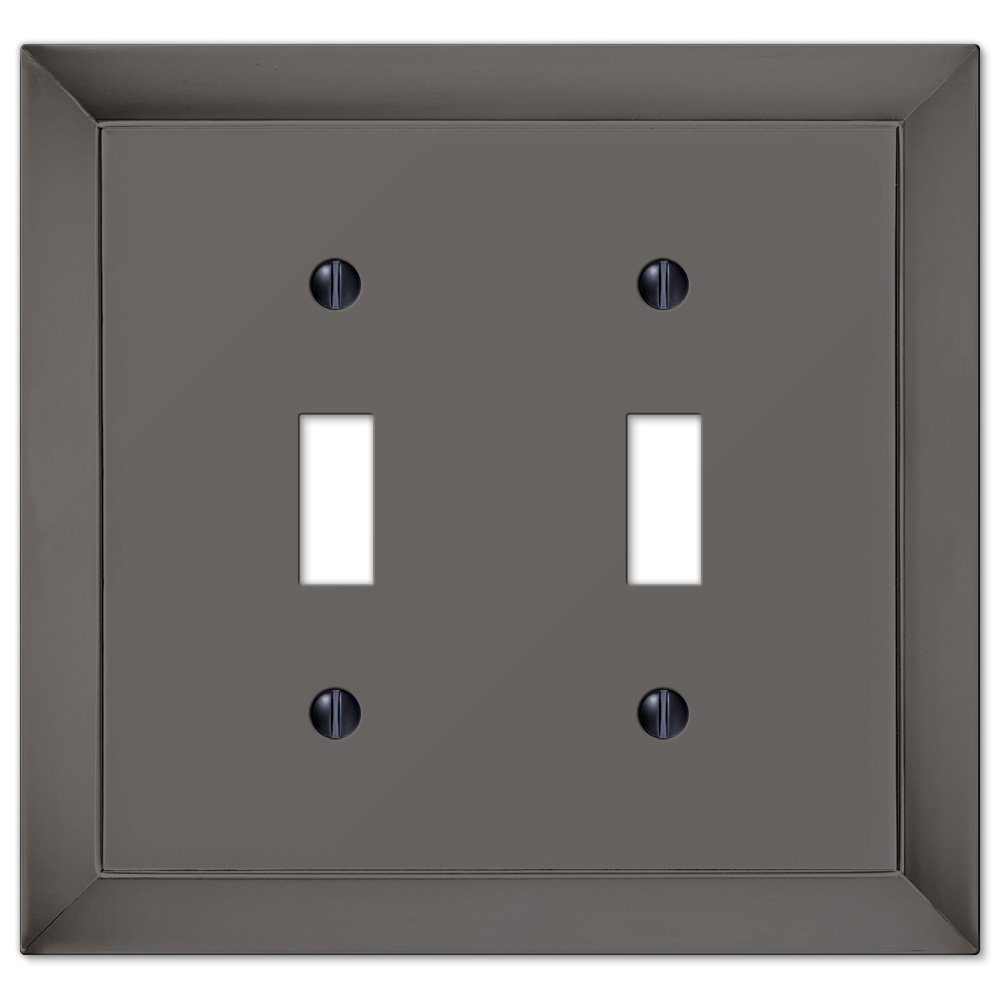 Double Toggle Wallplate in Midnight Chrome