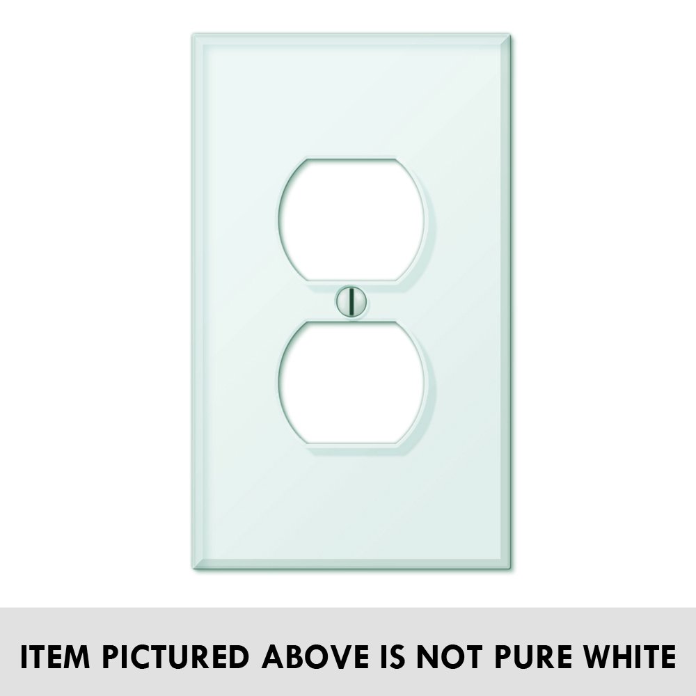 Acrylic Single Duplex Wallplate in White Glass
