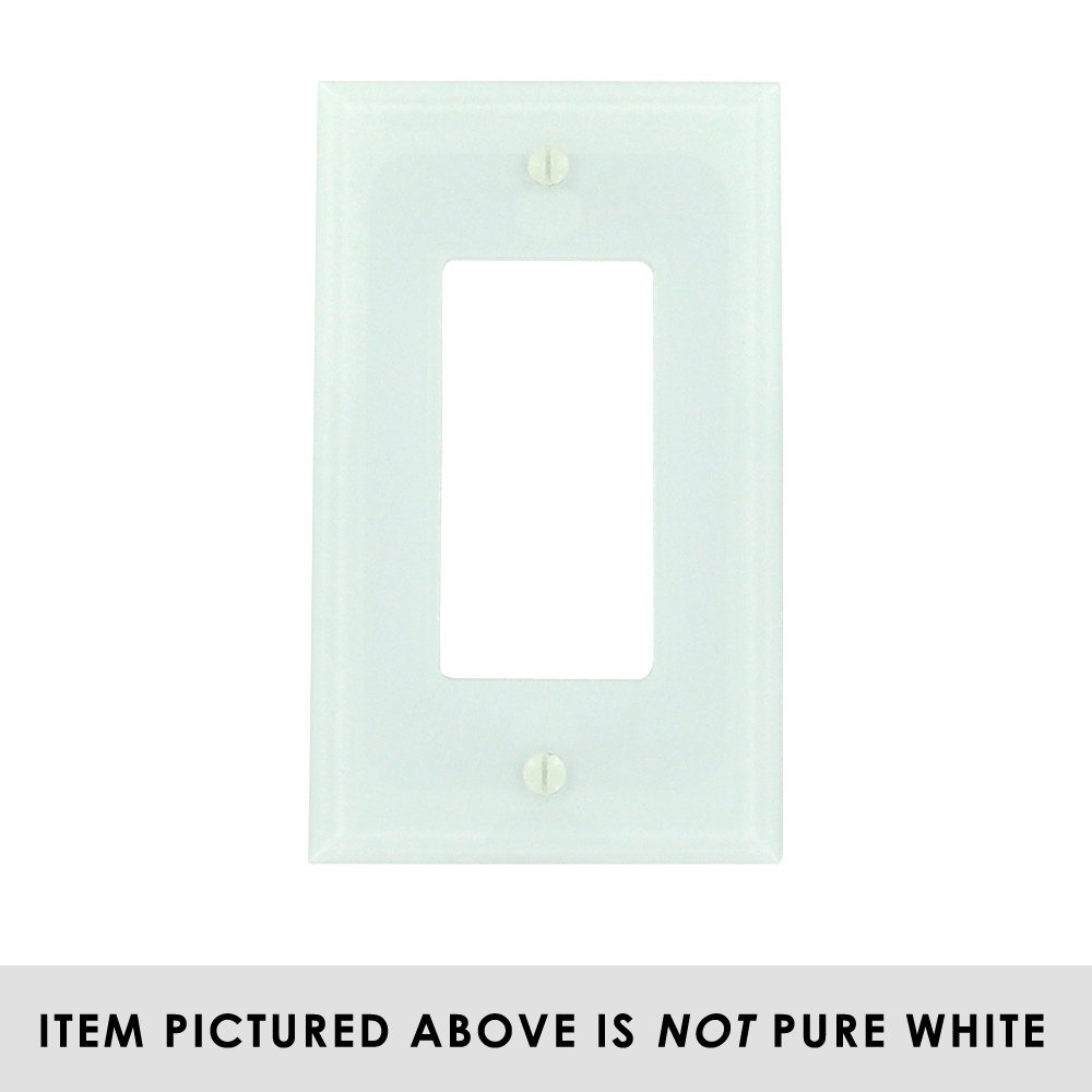 Acrylic Single Rocker Wallplate in White Glass