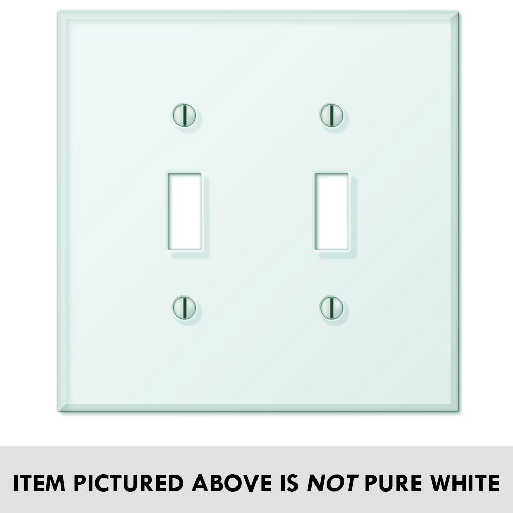 Acrylic Double Toggle Wallplate in White Glass