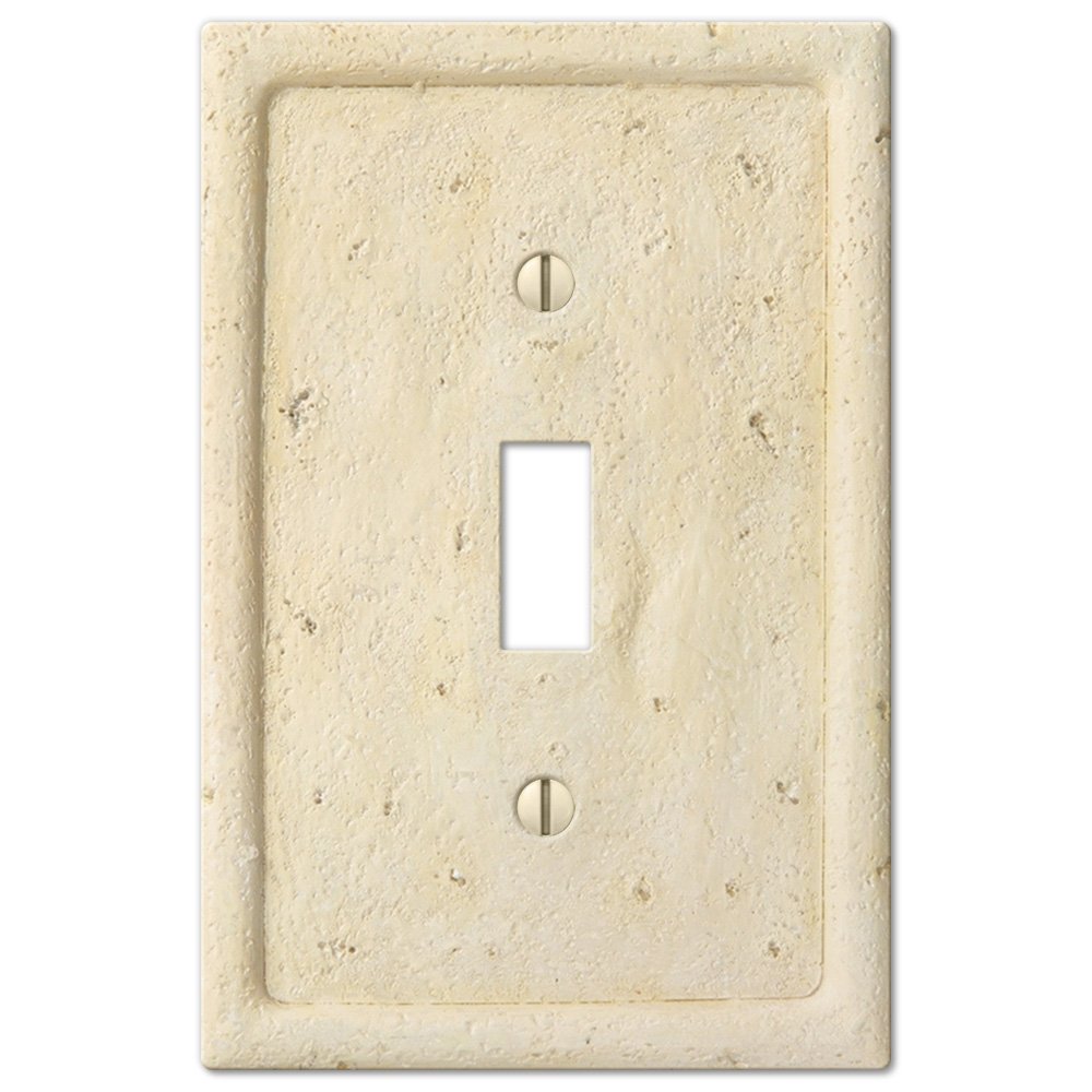Resin Single Toggle Wallplate in Faux Slate Ivory