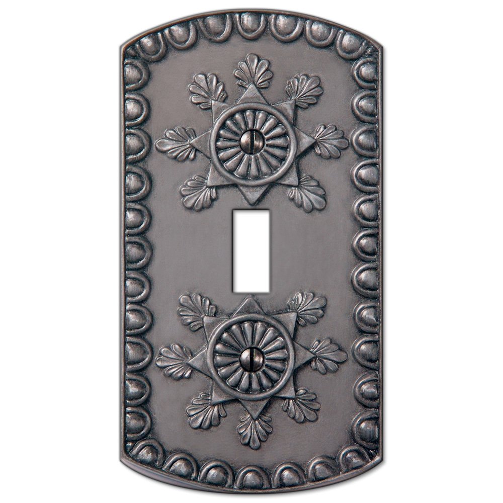 Resin Single Toggle Wallplate in Antique Pewter