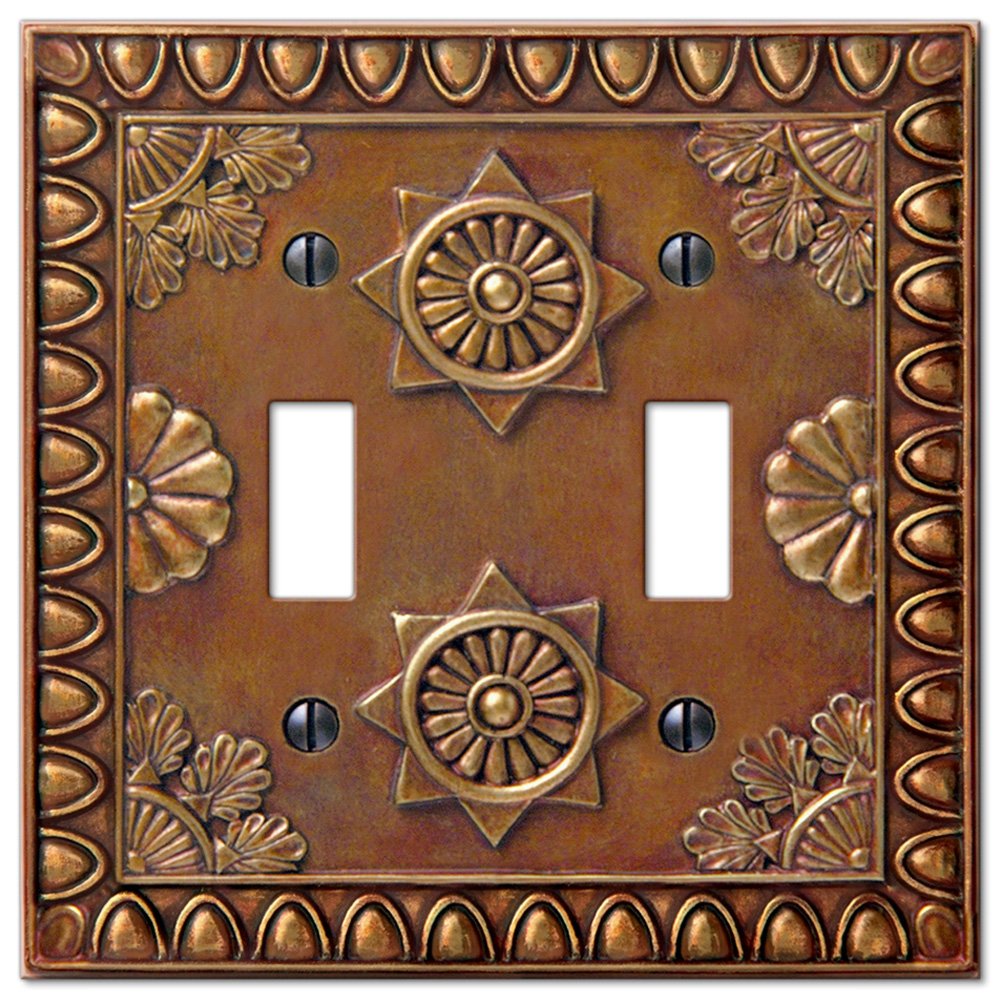 Resin Double Toggle Wallplate in Copper