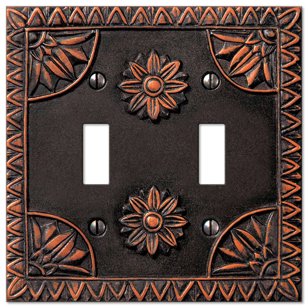 Resin Double Toggle Wallplate in Antique Bronze