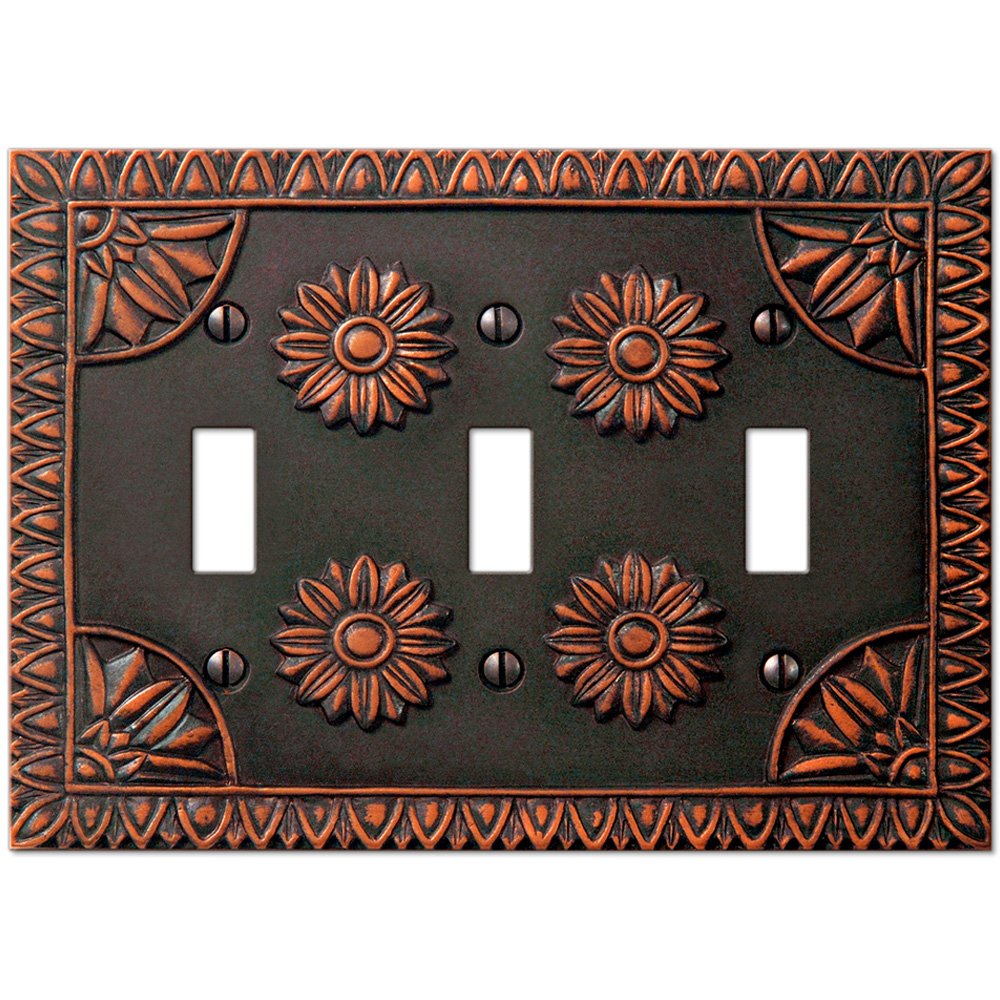 Resin Triple Toggle Wallplate in Antique Bronze