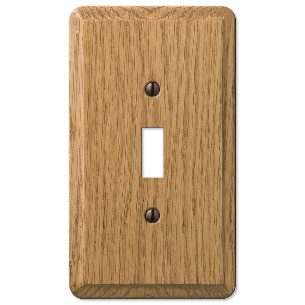 Wood Single Toggle Wallplate in Light Oak