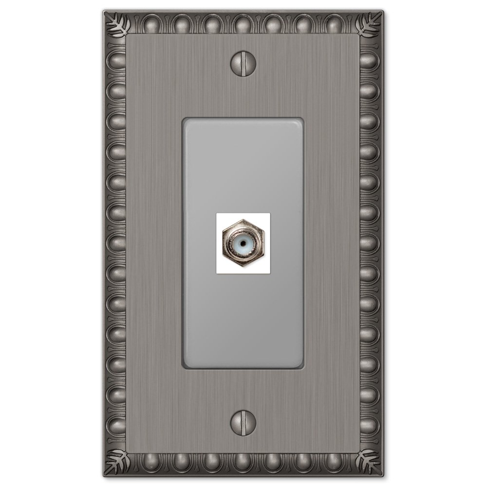 Single Cable Wallplate in Antique Nickel