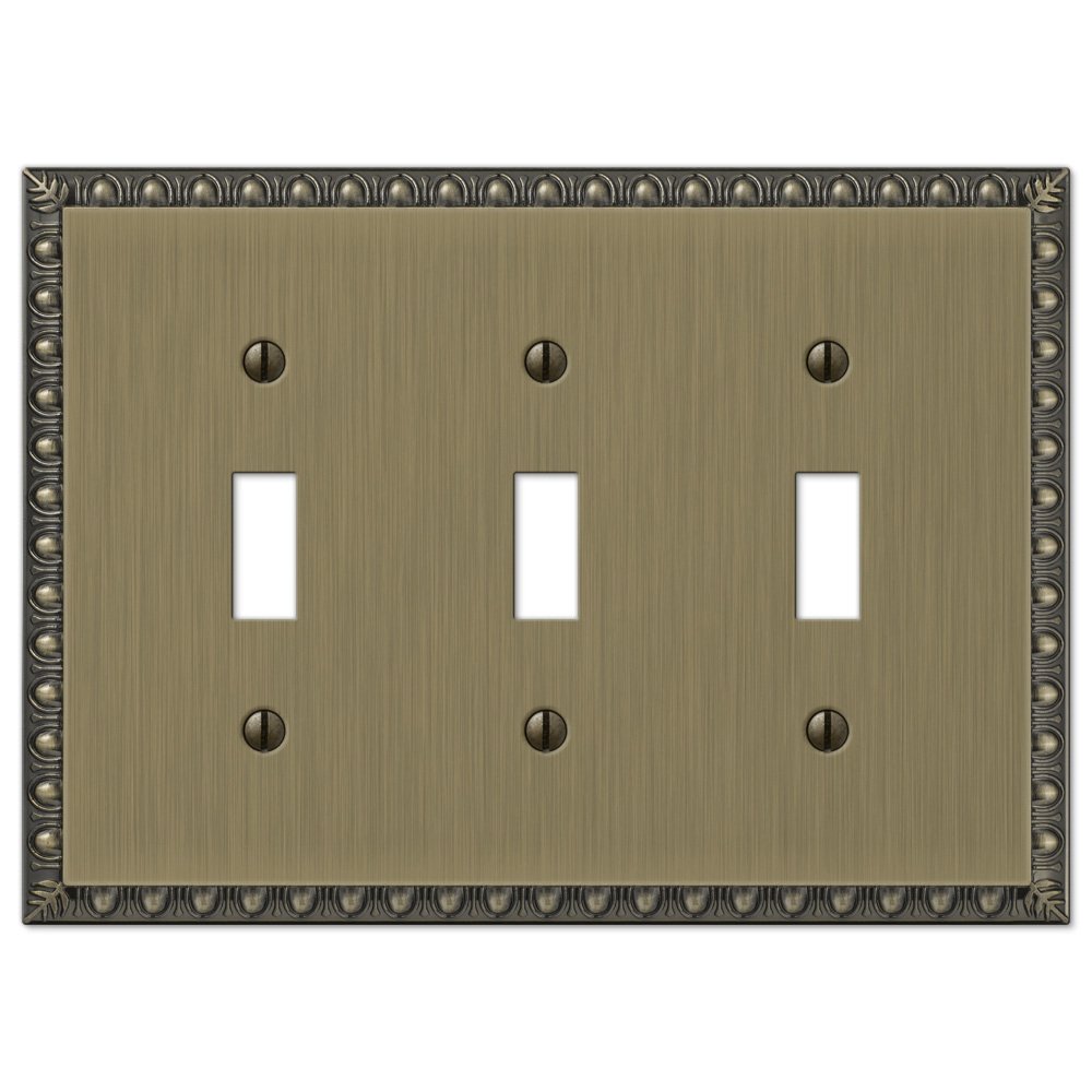 Triple Toggle Wallplate in Brushed Brass
