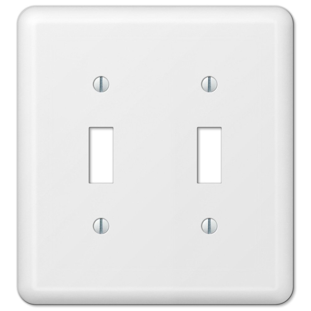 Double Toggle Wallplate in White