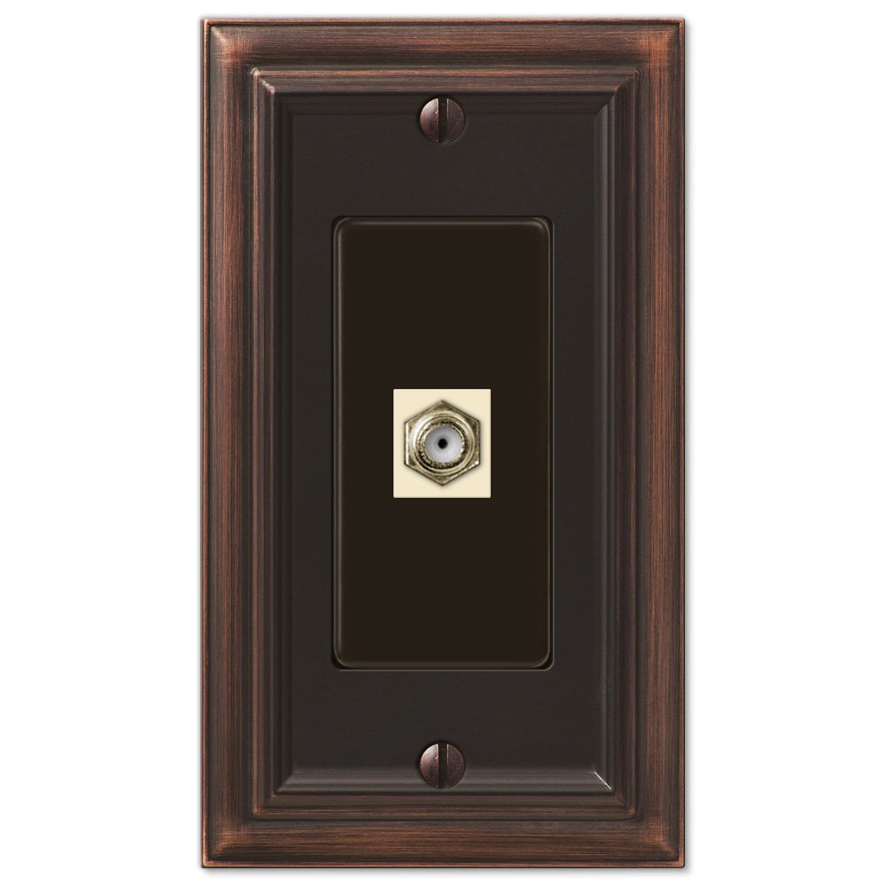 Single Cable Wallplate in Aged Bronze