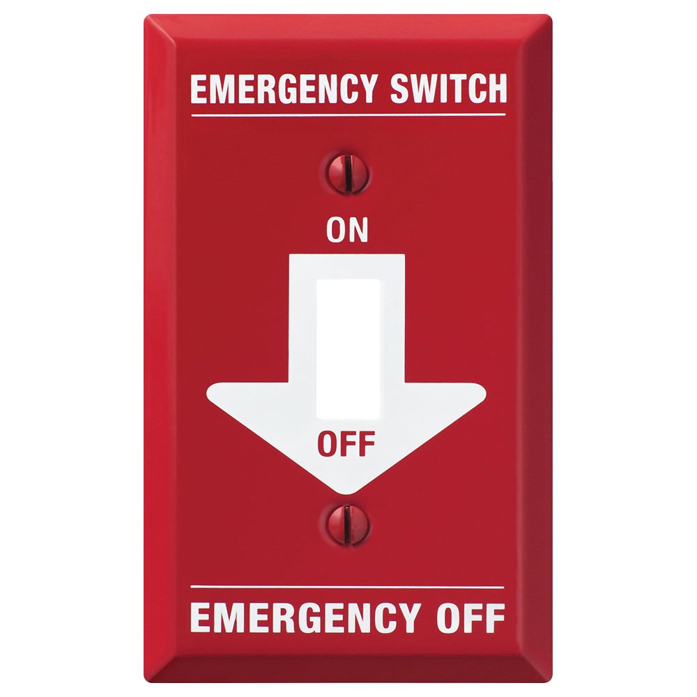 Emergency Single Toggle Wallplate in Red