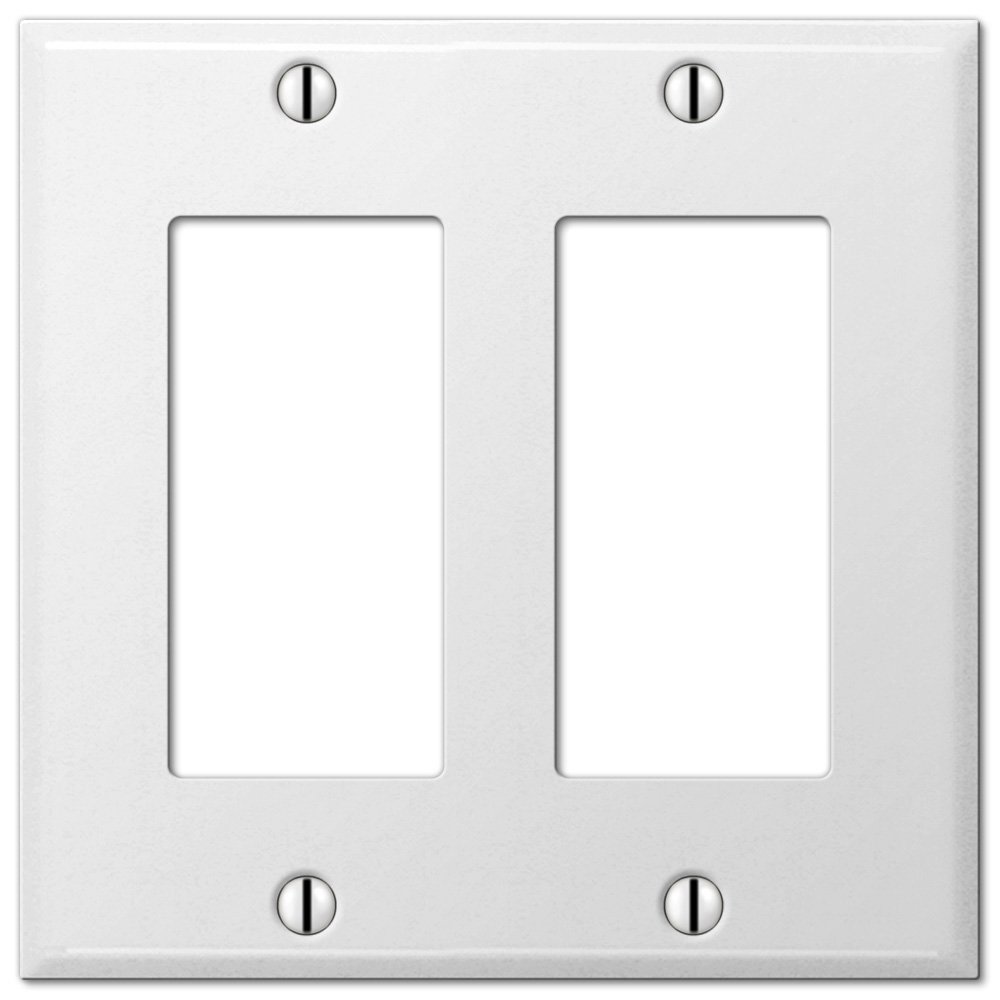 Double Rocker Wallplate in White Smooth