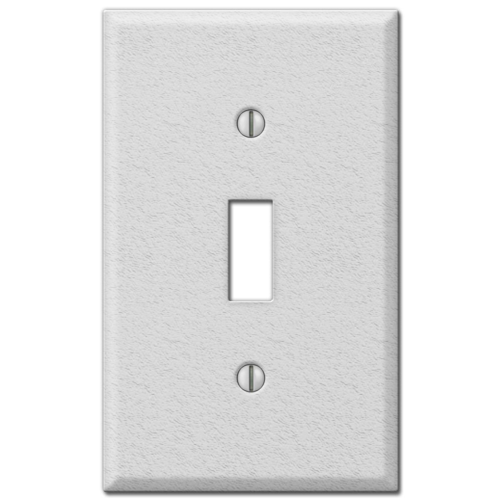 Single Toggle Wallplate in White Wrinkle