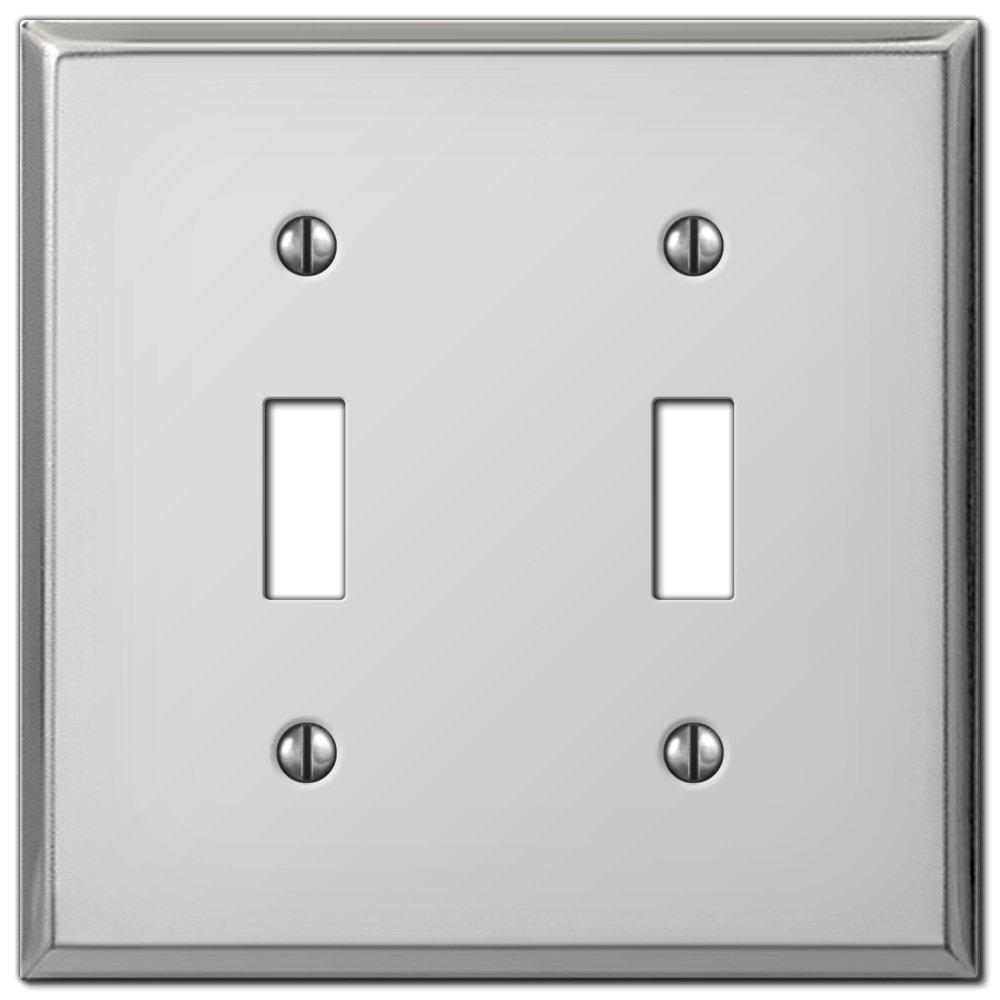Double Toggle Wallplate in Polished Chrome