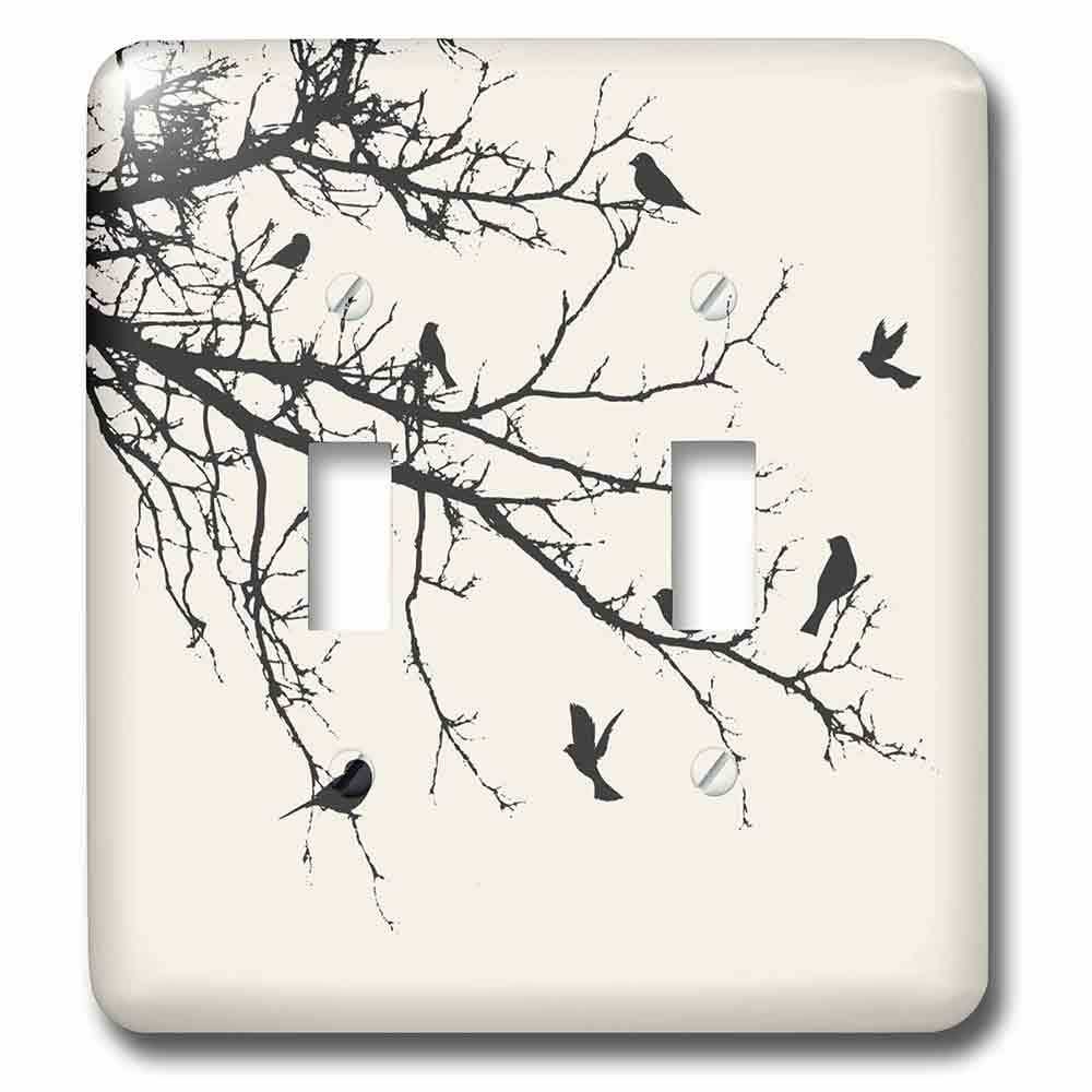 Double Toggle Wallplate With Birds On Branches