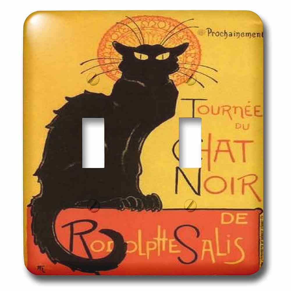 Double Toggle Wallplate With Cats Le Chat Noir