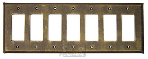 Plain Switchplate Seven Gang Rocker/GFI Switchplate in Bronze Rubbed