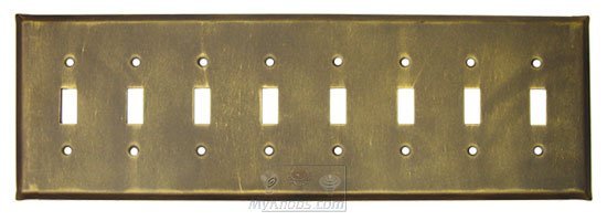 Plain Switchplate Eight Gang Toggle Switchplate in Bronze