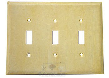 Plain Switchplate Triple Toggle Switchplate in Bronze with Verde Wash