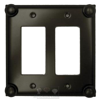 Button Switchplate Double Rocker/GFI Switchplate in Pewter Matte