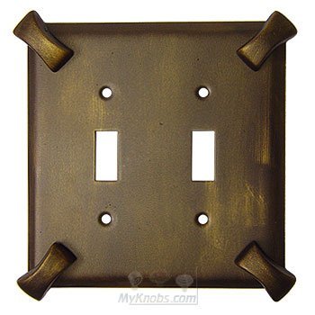 Hammerhein Switchplate Double Toggle Switchplate in Copper Bright