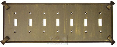 Hammerhein Switchplate Seven Gang Toggle Switchplate in Rust