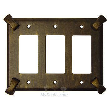 Hammerhein Switchplate Triple Rocker/GFI Switchplate in Copper Bronze