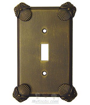 Oceanus Switchplate Single Toggle Switchplate in Pewter with Copper Wash