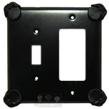 Oceanus Switchplate Combo Rocker/GFI Single Toggle Switchplate in Rust with Black Wash