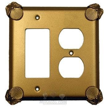Oceanus Switchplate Combo Rocker/GFI Duplex Outlet Switchplate in Satin Pewter