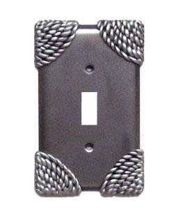 Roguery Switchplate Single Toggle Switchplate in Black with Chocolate Wash
