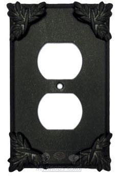 Sonnet Switchplate Duplex Outlet Switchplate in Black with Bronze Wash