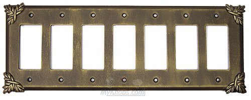 Sonnet Switchplate Seven Gang Rocker/GFI Switchplate in Weathered White