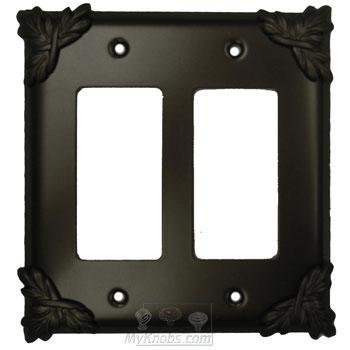 Sonnet Switchplate Double Rocker/GFI Switchplate in Pewter with Maple Wash