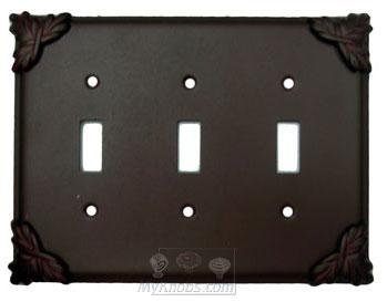 Sonnet Switchplate Triple Toggle Switchplate in Bronze Rubbed