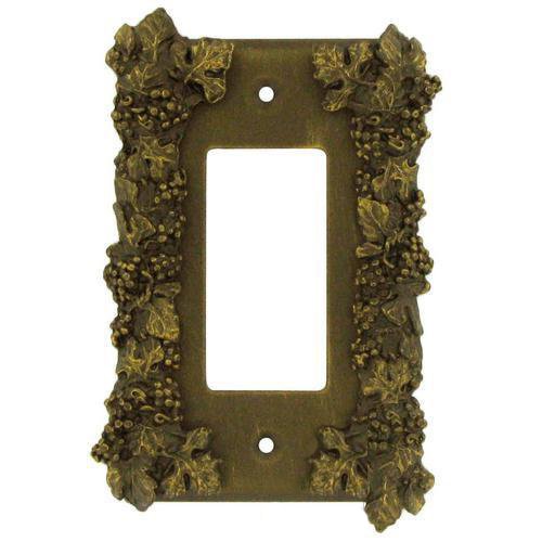 Grapes Rocker/GFI Switchplate in Bronze with Verde Wash