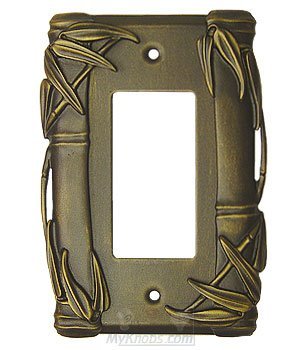 Bamboo Switchplate Rocker/GFI Switchplate in Bronze with Black Wash