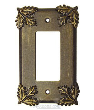 Oak Leaf Switchplate Rocker/GFI Switchplate in Antique Bronze