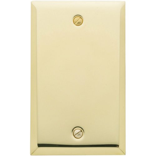 Single Blank Beveled Edge Switchplate in Polished Brass