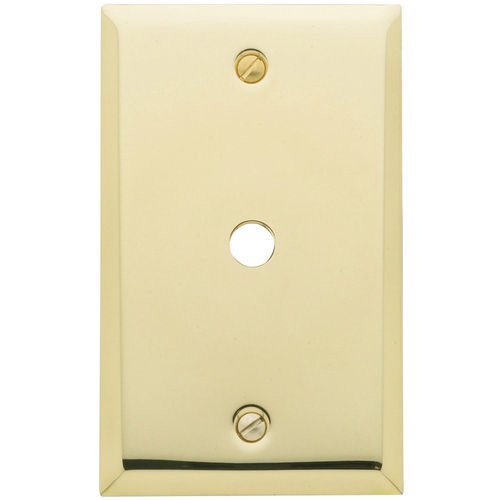 Single Cable Cover Beveled Edge Switchplate in Polished Brass