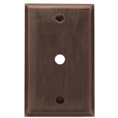 Single Cable Cover Beveled Edge Switchplate in Venetian Bronze