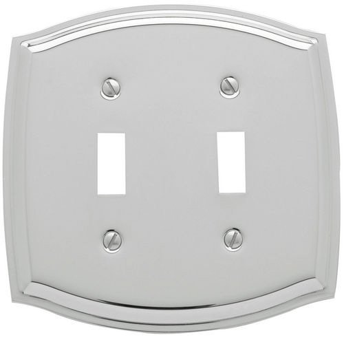 Double Toggle Colonial Switchplate in Polished Chrome