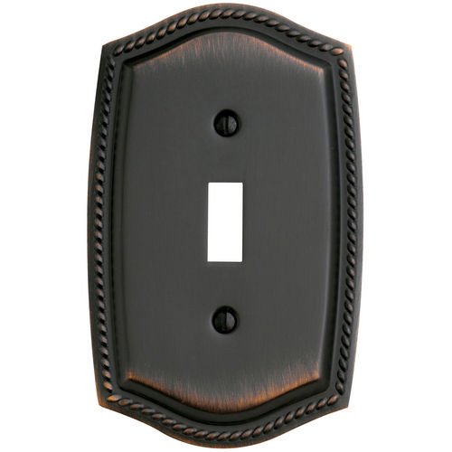 Single Toggle Rope Switchplate in Venetian Bronze