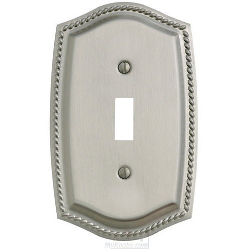 Single Toggle Rope Switchplate in Satin Nickel